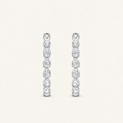 4.25CT Pear Cut Lab Grown Diamond Inside Out Hoop Earrings