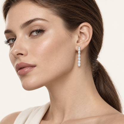 4.25CT Pear Cut Lab Grown Diamond Inside Out Hoop Earrings