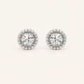 2CT Round Cut Lab Grown Diamond Stud Earrings