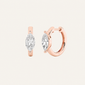 3.25CT Marquise Cut Lab Grown Diamond Solitaire Huggie Earrings