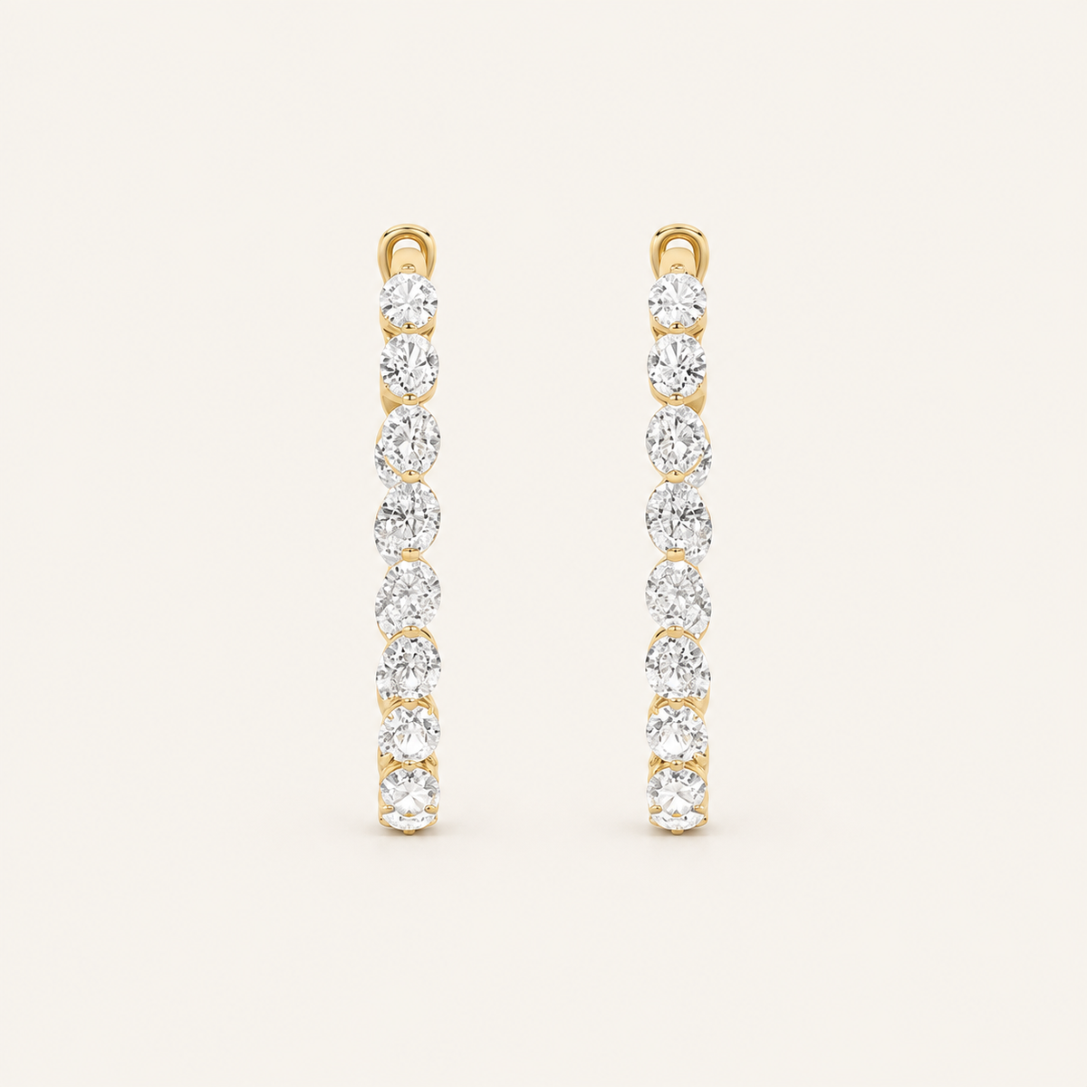 6CT Oval Cut Lab Grown Diamond Inside Out Hoop Earrings