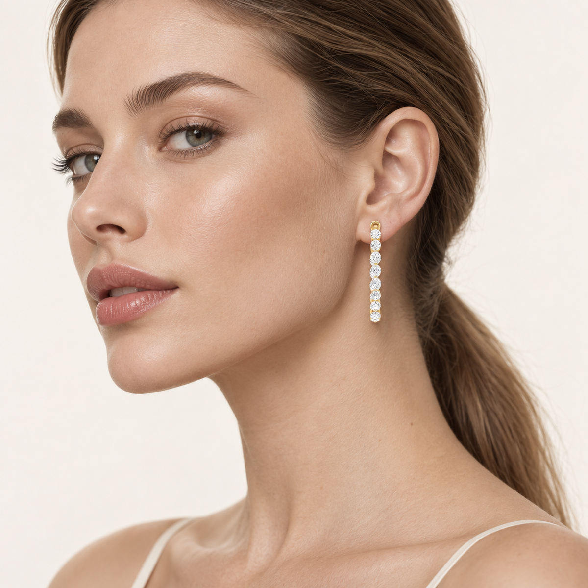 6CT Oval Cut Lab Grown Diamond Inside Out Hoop Earrings