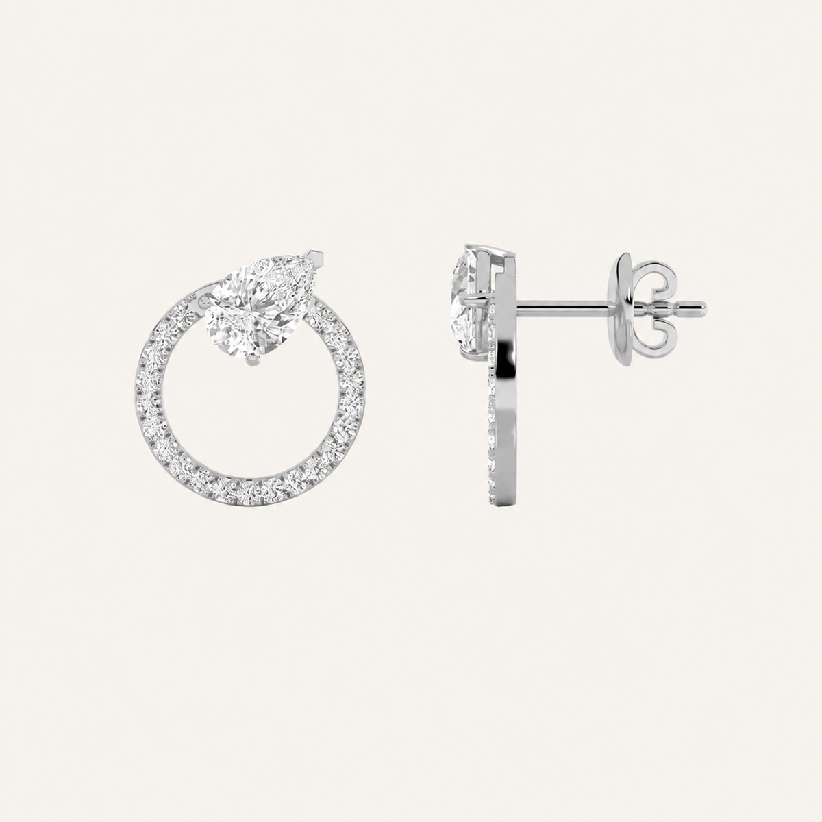 1.5CT Pear Cut Lab Grown Diamond Dangle Fashion Earrings