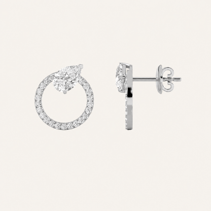 1.5CT Pear Cut Lab Grown Diamond Dangle Fashion Earrings