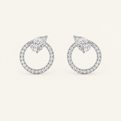 1.5CT Pear Cut Lab Grown Diamond Dangle Fashion Earrings