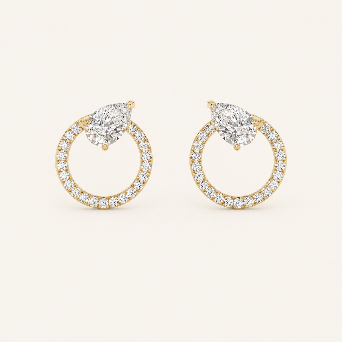 1.5CT Pear Cut Lab Grown Diamond Dangle Fashion Earrings