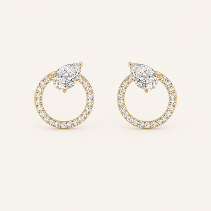 1.5CT Pear Cut Lab Grown Diamond Dangle Fashion Earrings