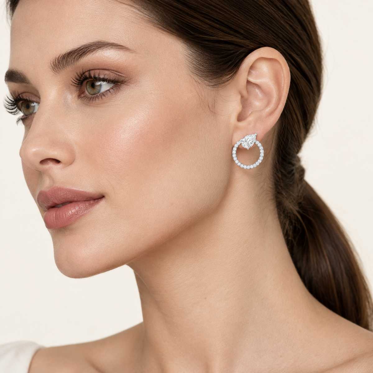 1.5CT Pear Cut Lab Grown Diamond Dangle Fashion Earrings