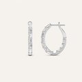 4.75CT Emerald Cut Lab Grown Diamond Inside Out Hoop Earrings