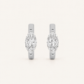 1.5CT Marquise Cut Lab Grown Diamond Solitaire Huggie Earrings