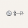 2CT Round Cut Lab Grown Diamond Stud Earrings