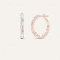 4.25CT Emerald Cut Lab Grown Diamond Inside Out Hoop Earrings
