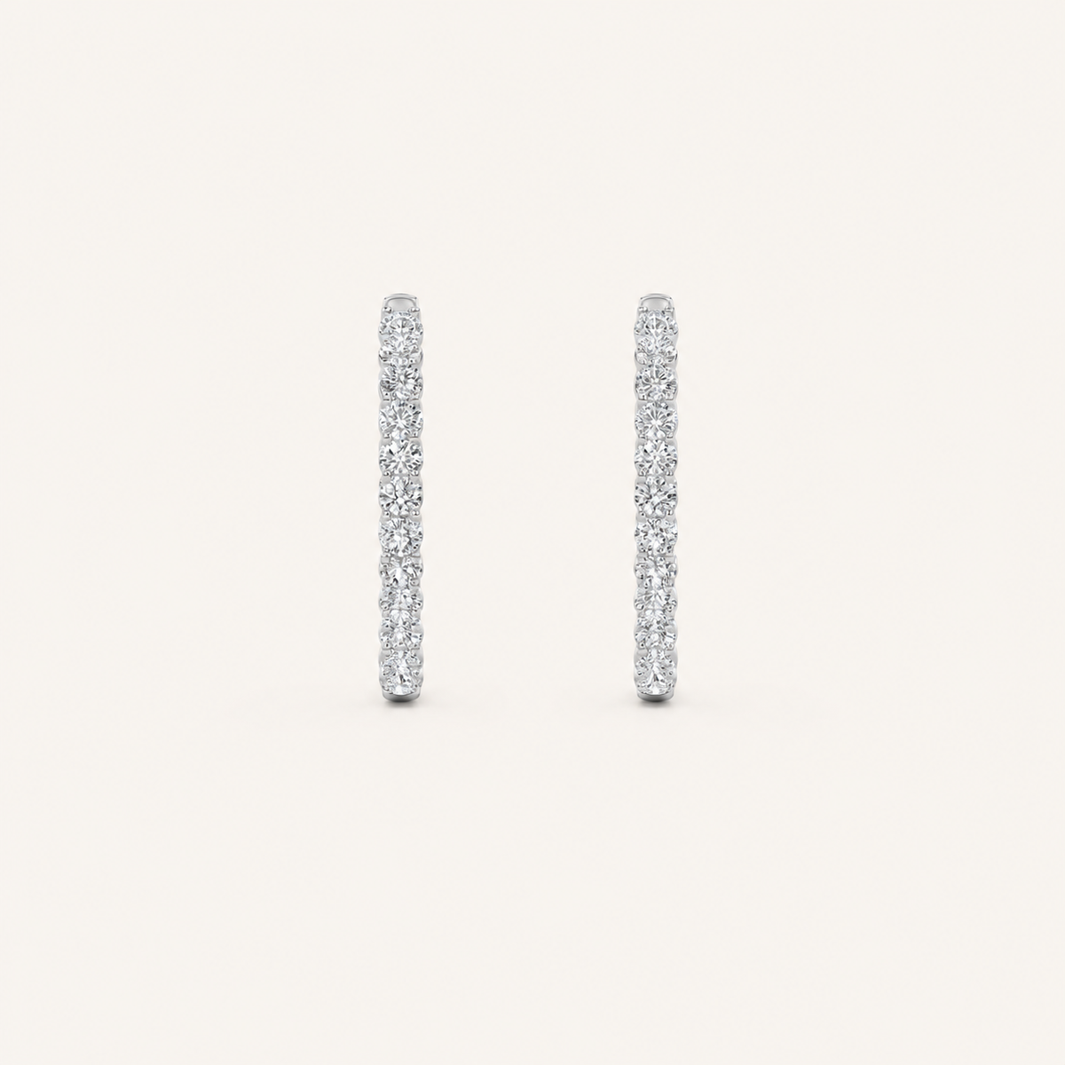 5CT Round Cut Lab Grown Diamond Inside Out Hoop Earrings