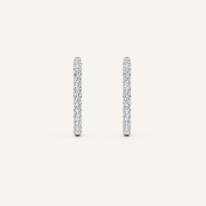 5CT Round Cut Lab Grown Diamond Inside Out Hoop Earrings