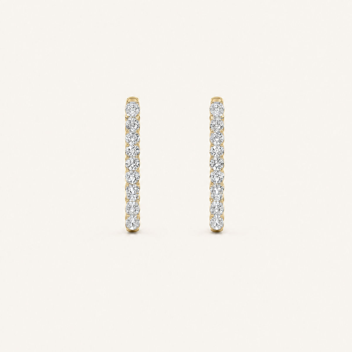 5CT Round Cut Lab Grown Diamond Inside Out Hoop Earrings