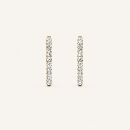 5CT Round Cut Lab Grown Diamond Inside Out Hoop Earrings
