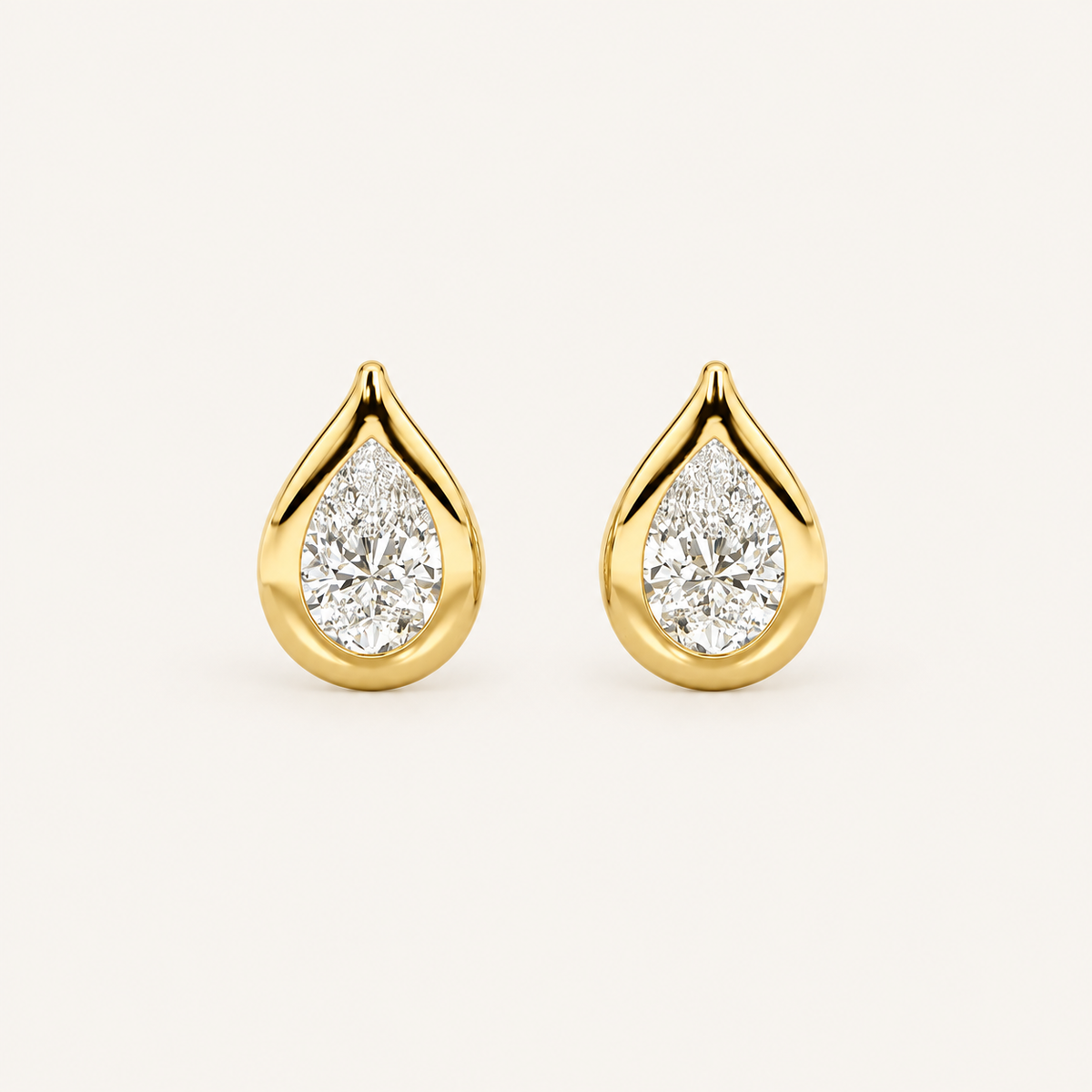 2CT Pear Cut Lab Grown Diamond Stud Earrings