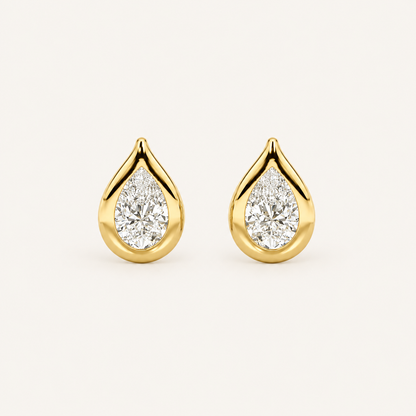 2CT Pear Cut Lab Grown Diamond Stud Earrings