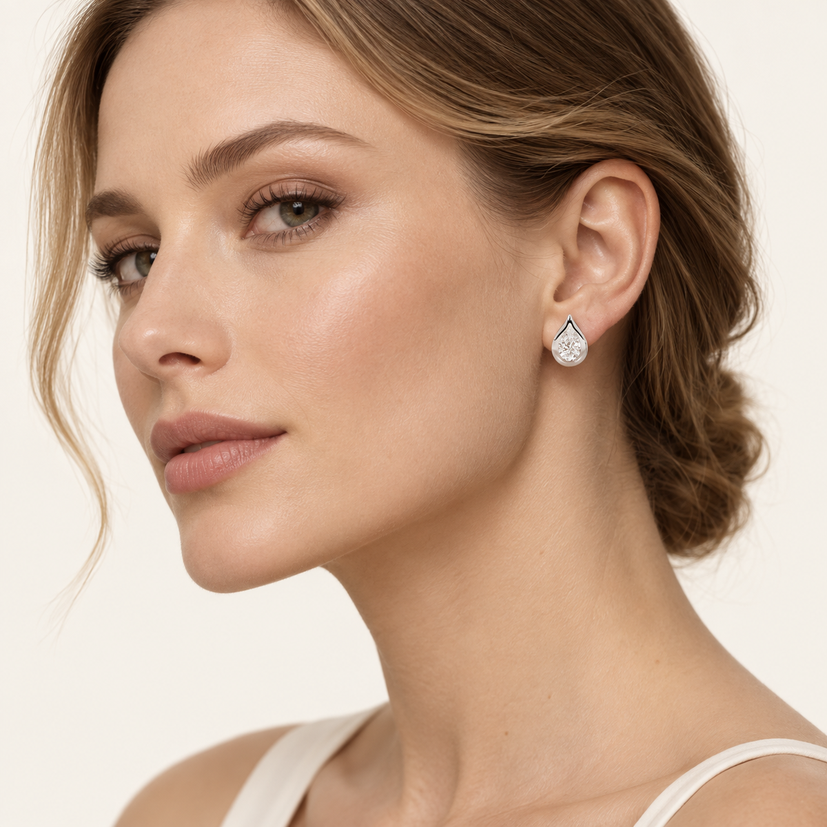 2CT Pear Cut Lab Grown Diamond Stud Earrings