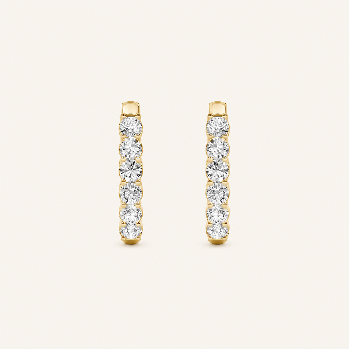 3CT Round Cut Lab Grown Diamond Inside Out Hoop Earrings