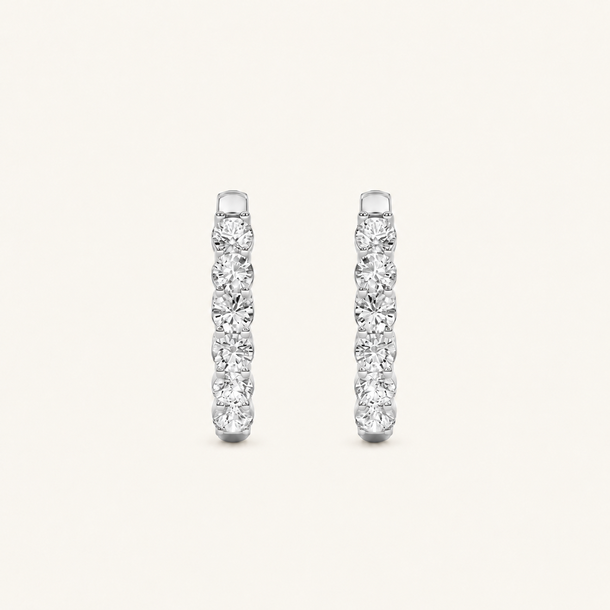 3CT Round Cut Lab Grown Diamond Inside Out Hoop Earrings