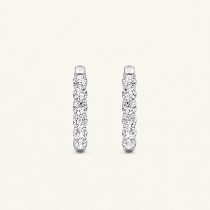 3CT Round Cut Lab Grown Diamond Inside Out Hoop Earrings