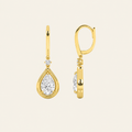 2CT Pear Cut Lab Grown Diamond Dangle Earrings