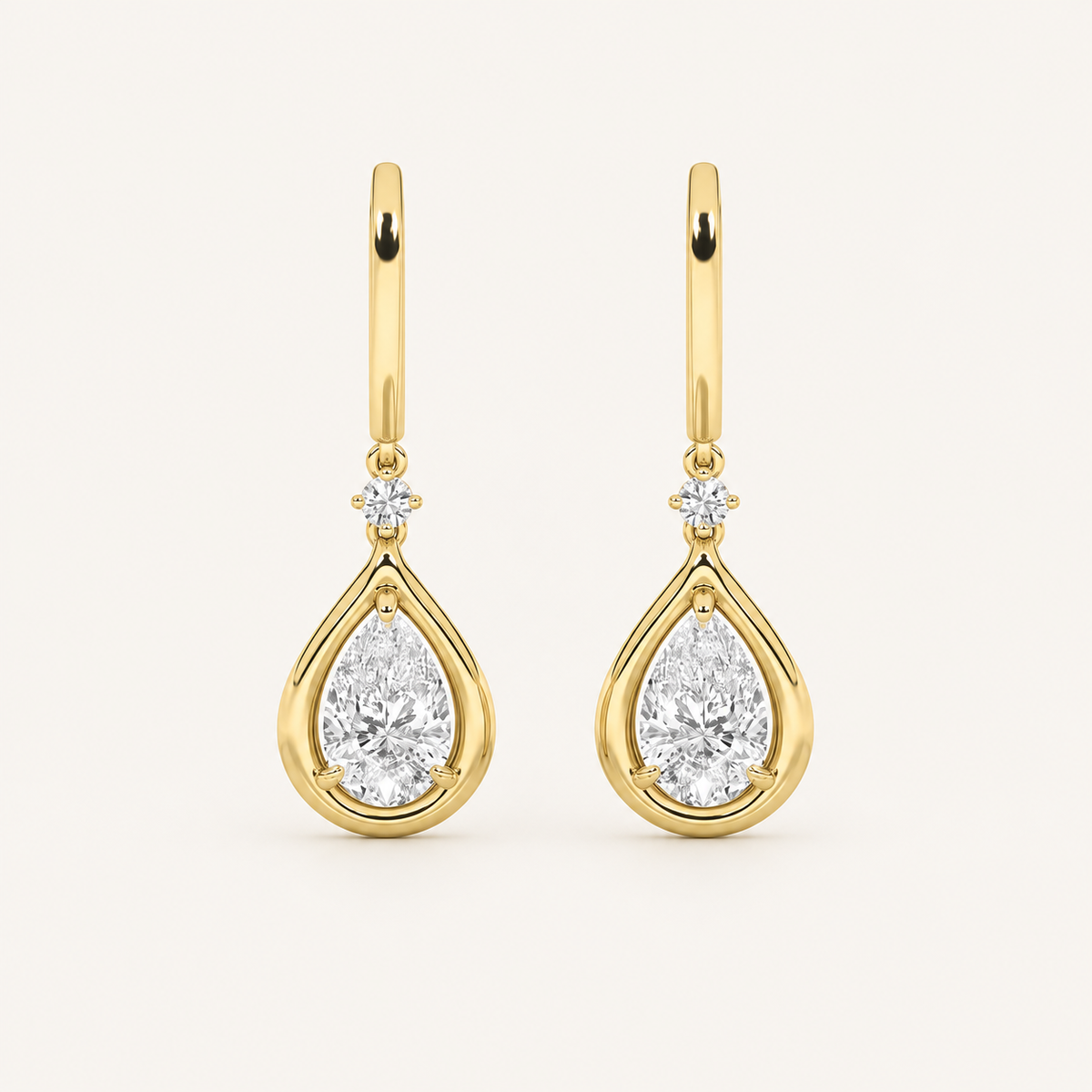2CT Pear Cut Lab Grown Diamond Dangle Earrings