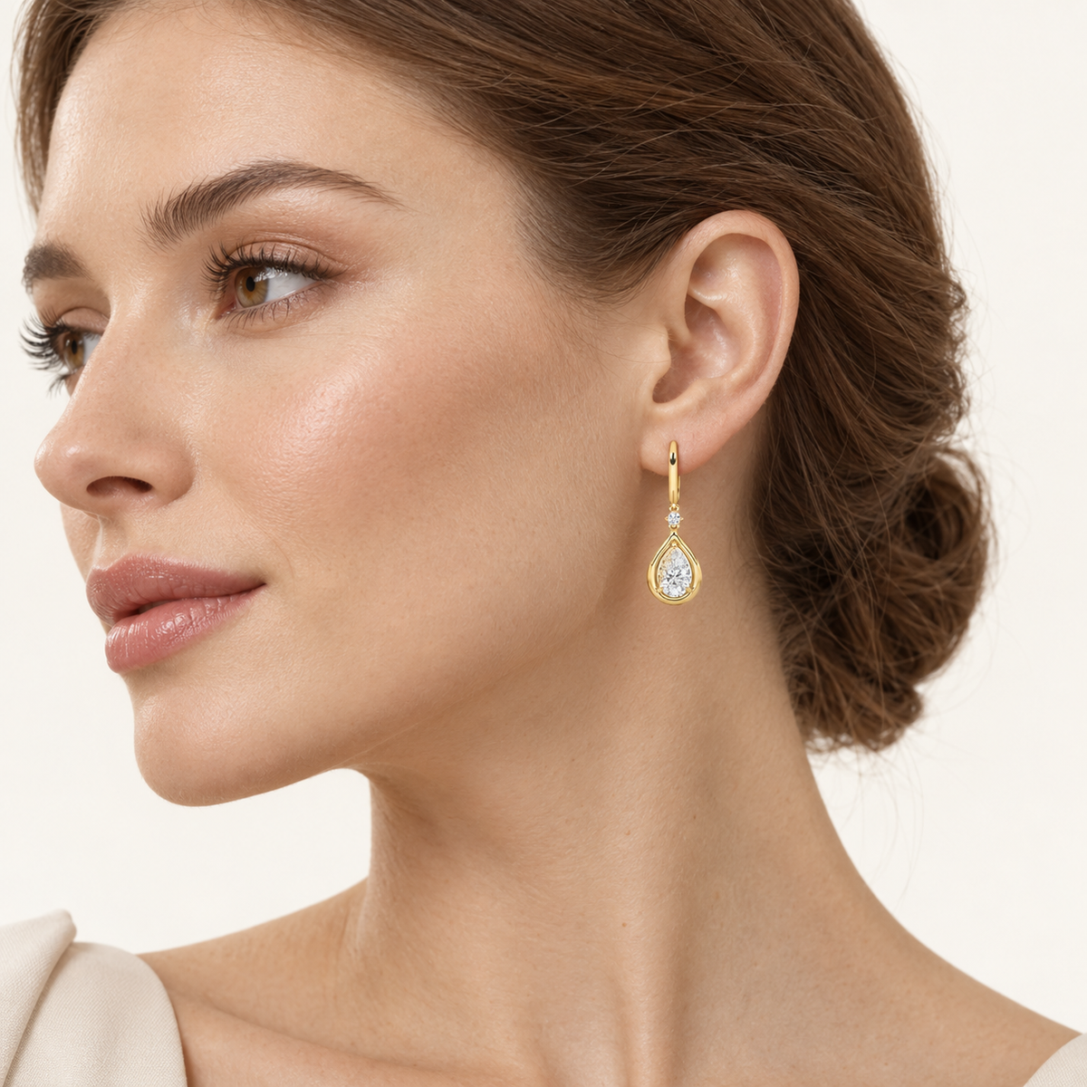 2CT Pear Cut Lab Grown Diamond Dangle Earrings