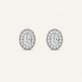 1CT Oval Cut Lab Grown Diamond Halo Stud Earrings