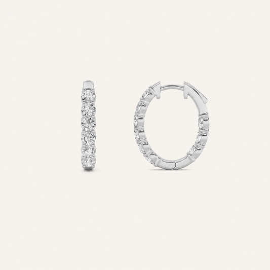 2CT Round Cut Lab Grown Diamond Inside Out Hoop Earrings