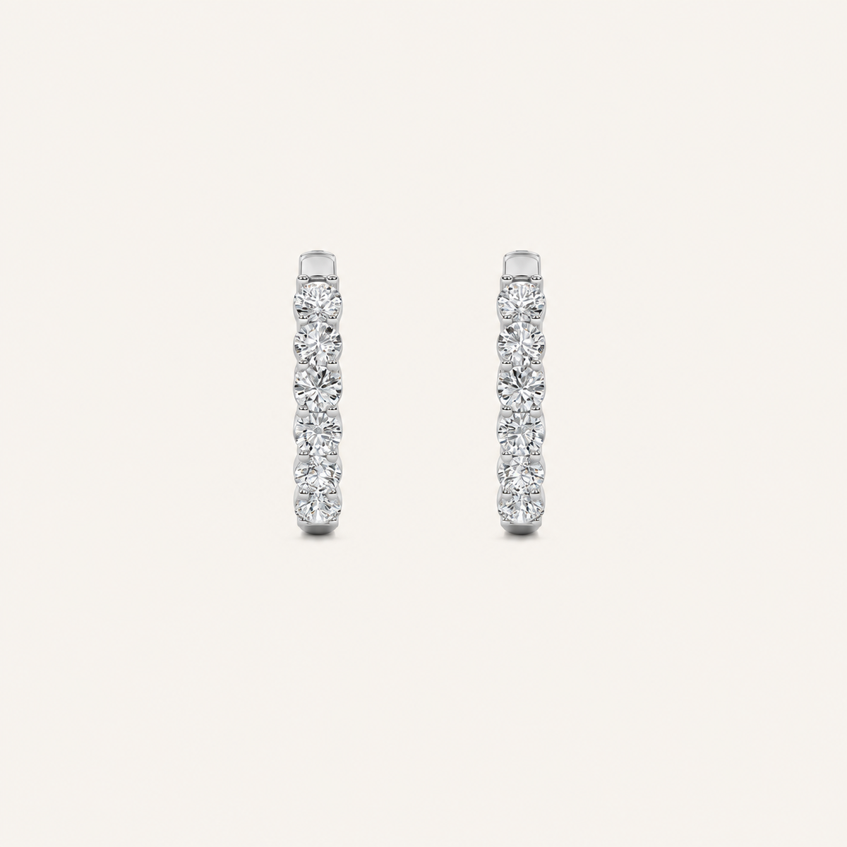 2CT Round Cut Lab Grown Diamond Inside Out Hoop Earrings