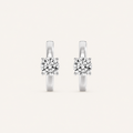 1.5CT Round Cut Lab Grown Diamond Solitaire Huggie Earrings