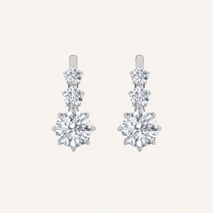 2.5CT Round Cut Lab Grown Diamond Antique Design Earrings