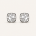 2CT Round Cut Lab Grown Diamond Halo Stud Earrings