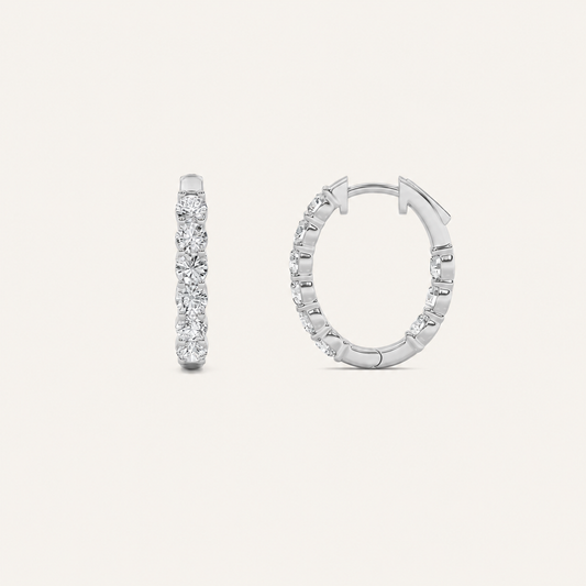 1.5CT Round Cut Lab Grown Diamond Inside Out Hoop Earrings