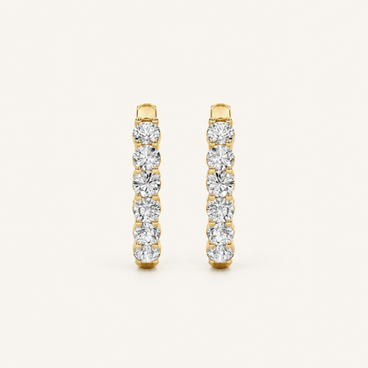 1.5CT Round Cut Lab Grown Diamond Inside Out Hoop Earrings