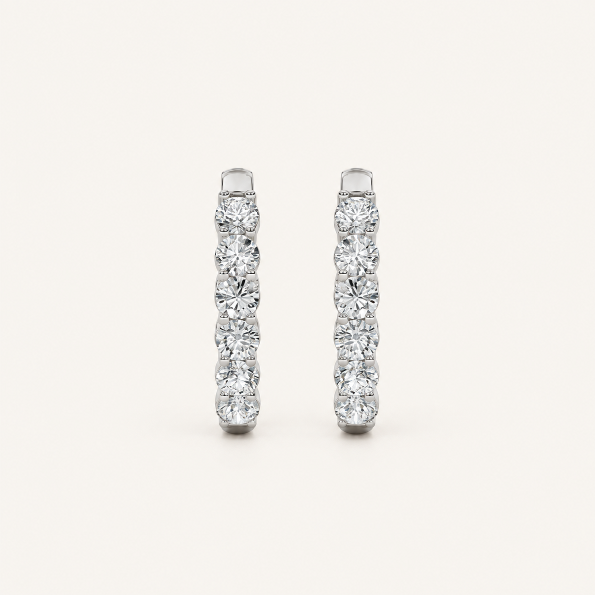 1.5CT Round Cut Lab Grown Diamond Inside Out Hoop Earrings