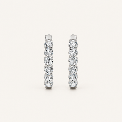 1.5CT Round Cut Lab Grown Diamond Inside Out Hoop Earrings