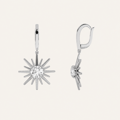 2CT Round Cut Lab Grown Diamond Astralis Earrings