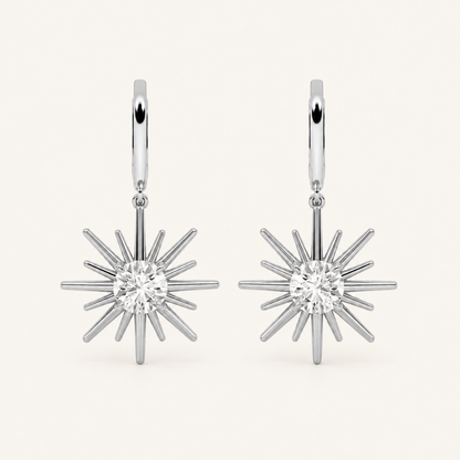 2CT Round Cut Lab Grown Diamond Astralis Earrings