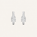 1.5CT Pear Cut Lab Grown Diamond Solitaire Huggie Earrings