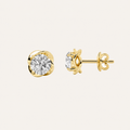 2CT Round Cut Lab Grown Diamond Stud Earrings