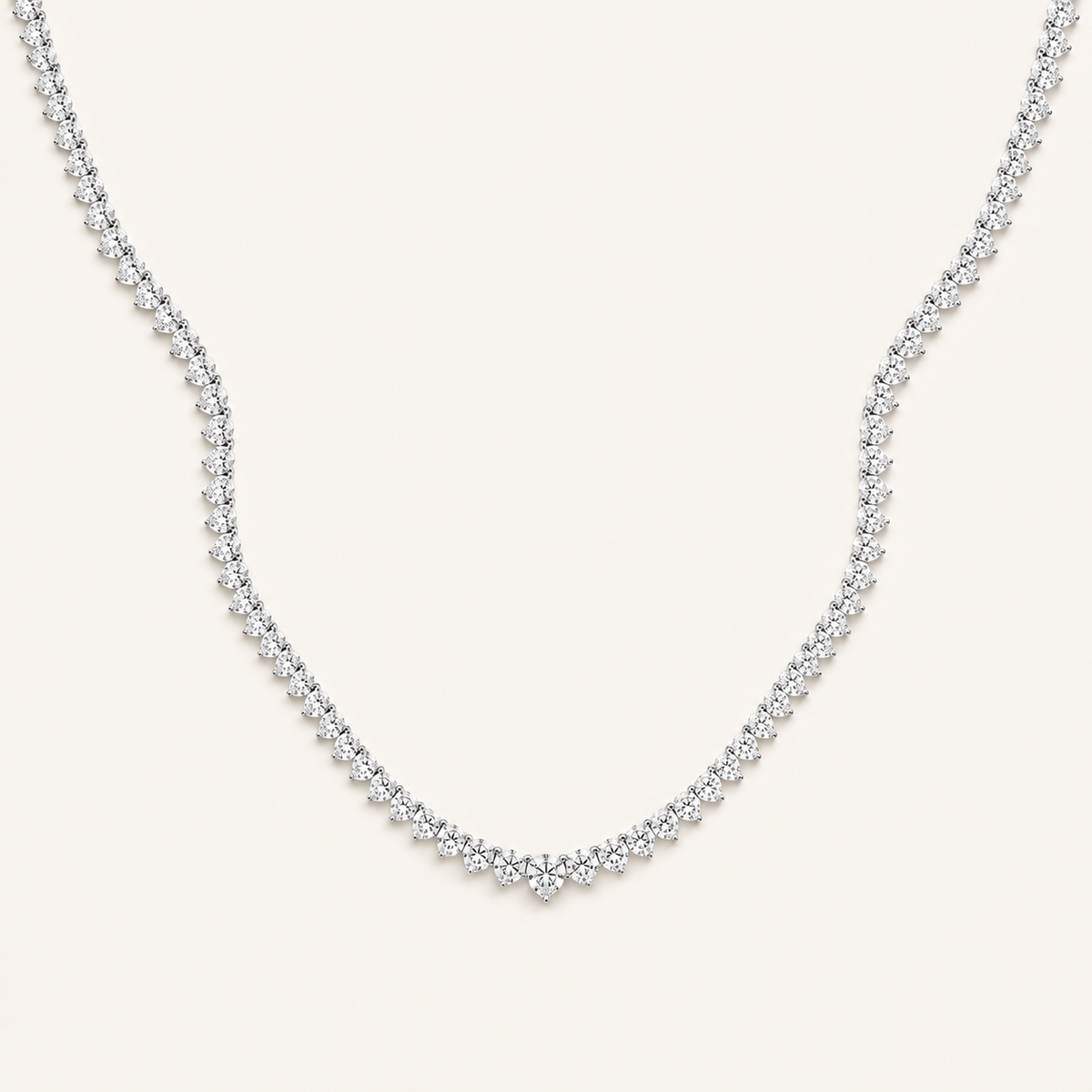 7.00CT Round Cut Lab Grown Diamond Tennis Necklace