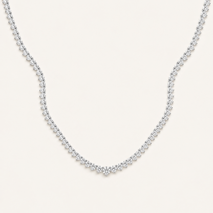 7.00CT Round Cut Lab Grown Diamond Tennis Necklace