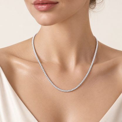 10.00CT Round Cut Lab Grown Diamond Tennis Necklace