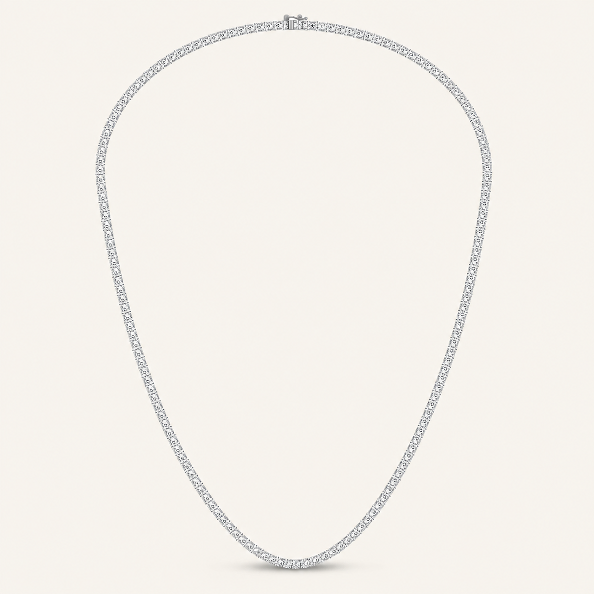 7.50CT Round Cut Lab Grown Diamond Tennis Necklace