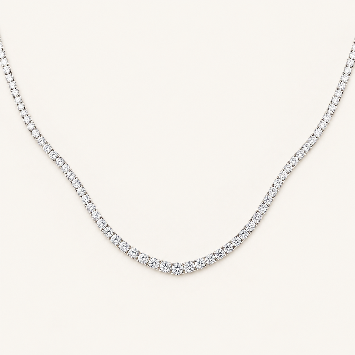 10.00CT Round Cut Lab Grown Diamond Tennis Necklace