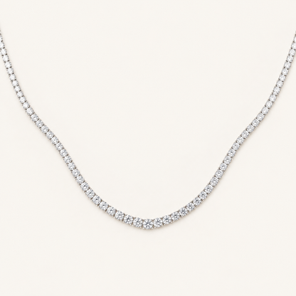 37.50CT Round Cut Lab Grown Diamond Tennis Necklace