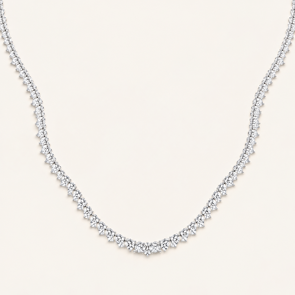 10.00CT Round Cut Lab Grown Diamond Tennis  Necklace